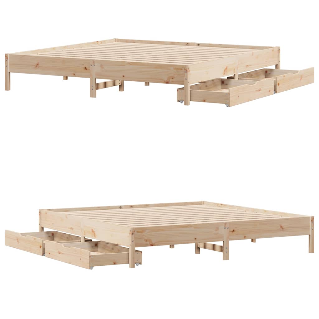 Bed Frame without Mattress 180x200 cm Super King Solid Wood Pine