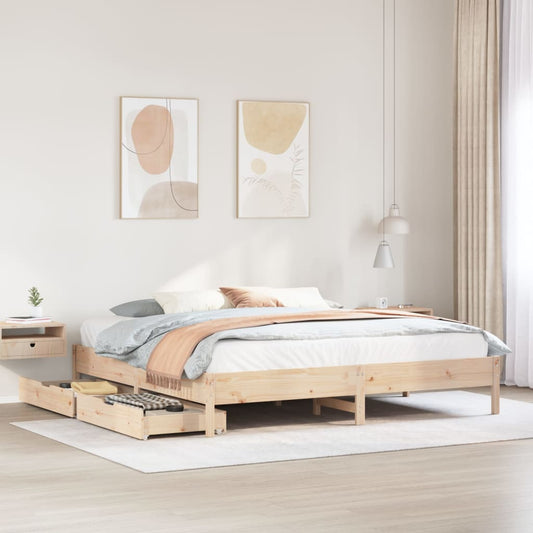 Bed Frame without Mattress 180x200 cm Super King Solid Wood Pine