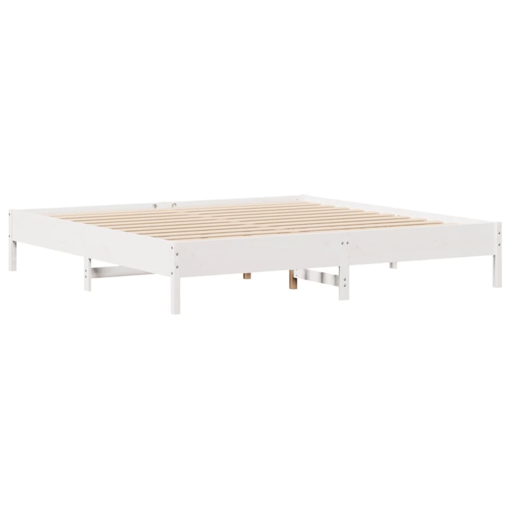 Bed Frame without Mattress White 180x200 cm Super King Solid Wood Pine