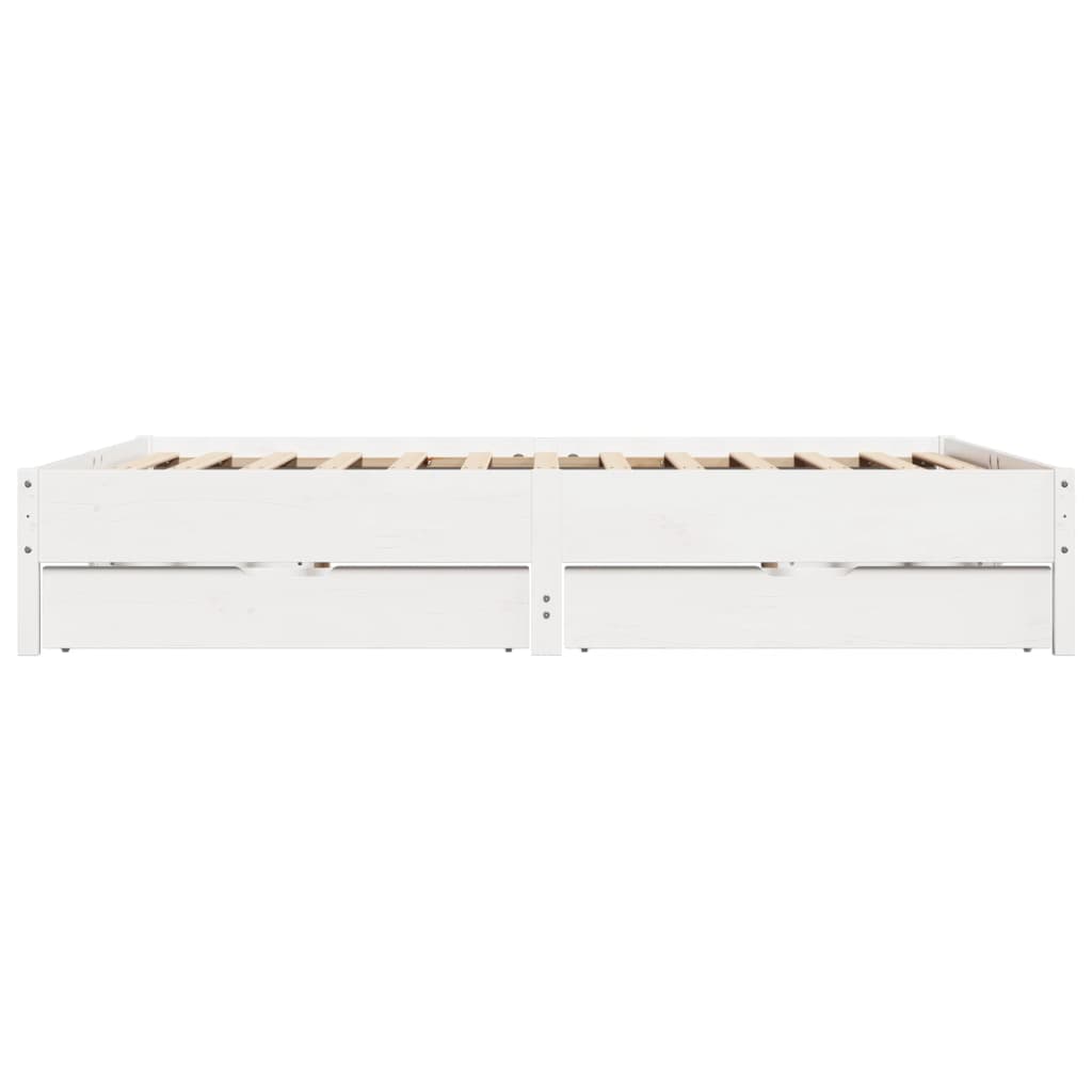 Bed Frame without Mattress White 180x200 cm Super King Solid Wood Pine