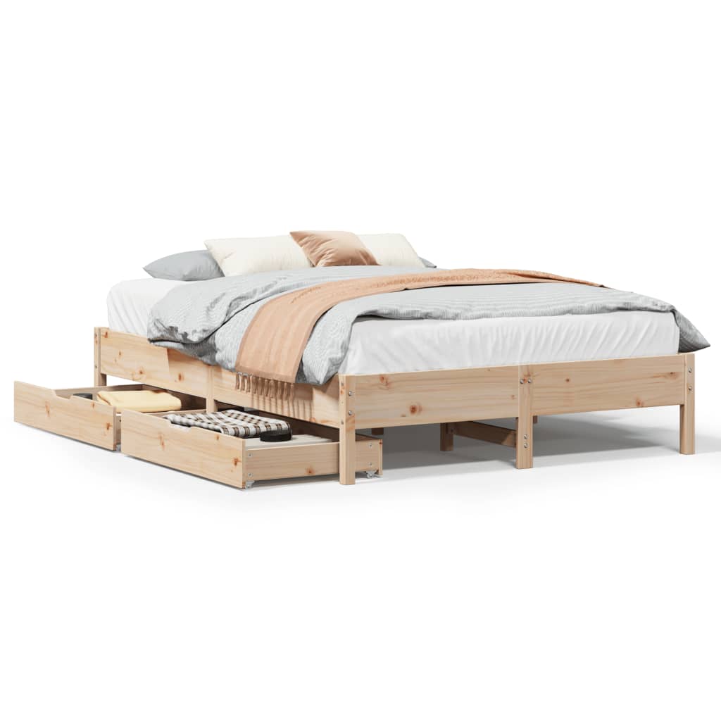 Bed Frame without Mattress 160x200 cm Solid Wood Pine