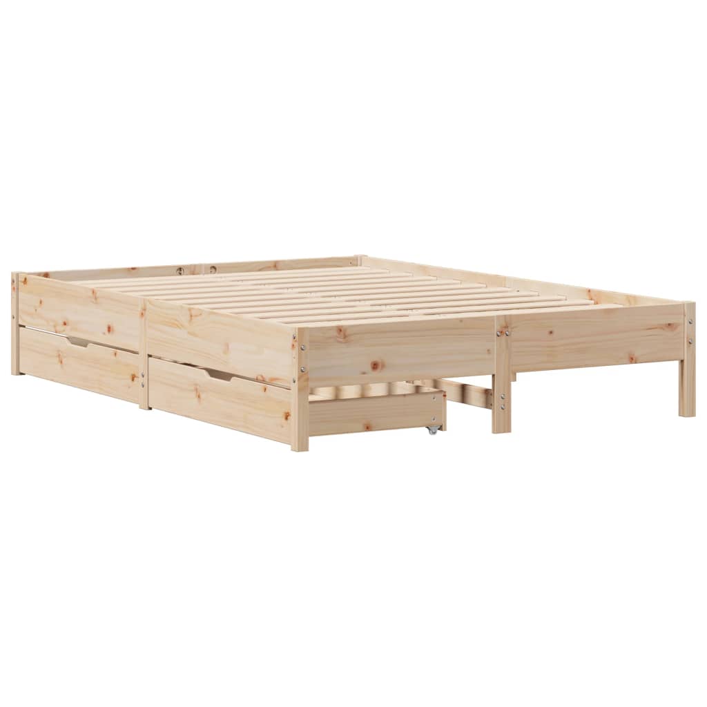 Bed Frame without Mattress 160x200 cm Solid Wood Pine