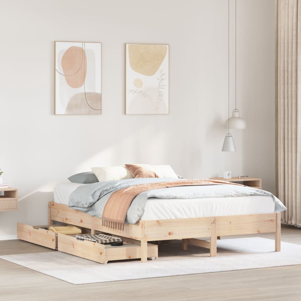 Bed Frame without Mattress 160x200 cm Solid Wood Pine