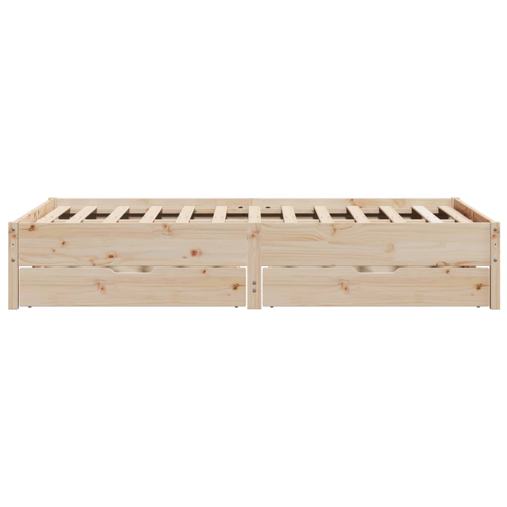 Bed Frame without Mattress 150x200 cm King Size Solid Wood Pine