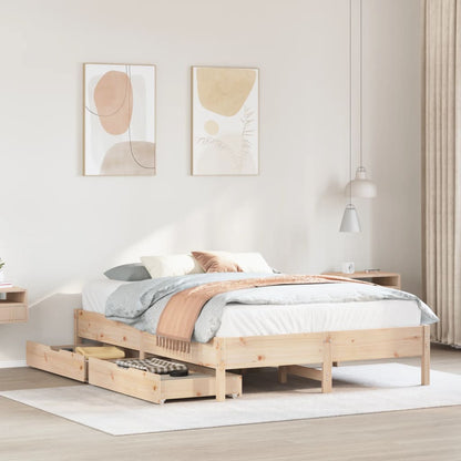 Bed Frame without Mattress 140x200 cm Solid Wood Pine