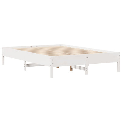 Bed Frame without Mattress White 140x200 cm Solid Wood Pine