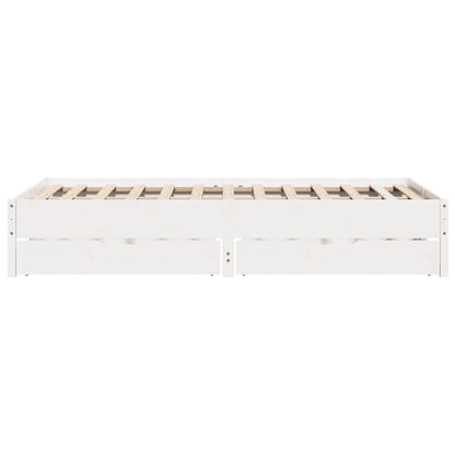 Bed Frame without Mattress White 140x200 cm Solid Wood Pine