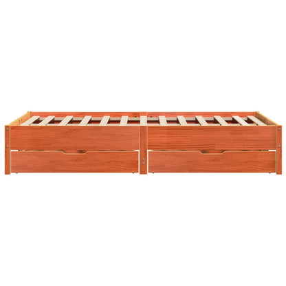 Bed Frame without Mattress Wax Brown 140x200 cm Solid Wood Pine