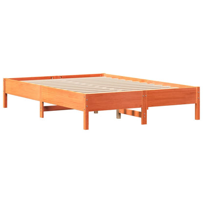 Bed Frame without Mattress Wax Brown 120x200 cm Solid Wood Pine