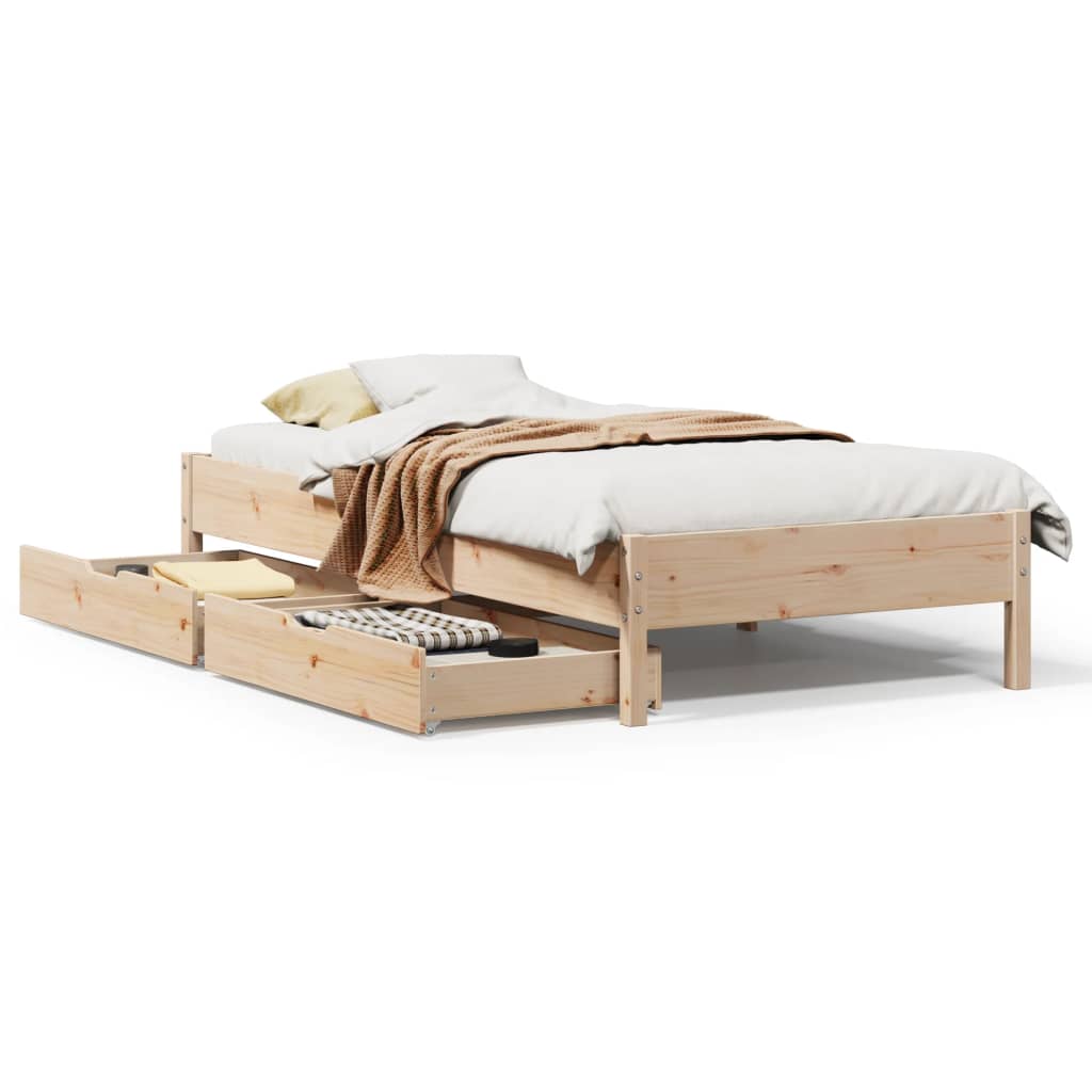 Bed Frame without Mattress 100x200 cm Solid Wood Pine