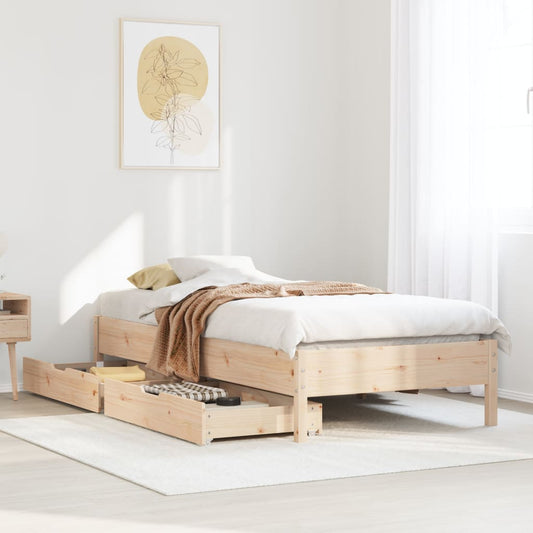 Bed Frame without Mattress 100x200 cm Solid Wood Pine