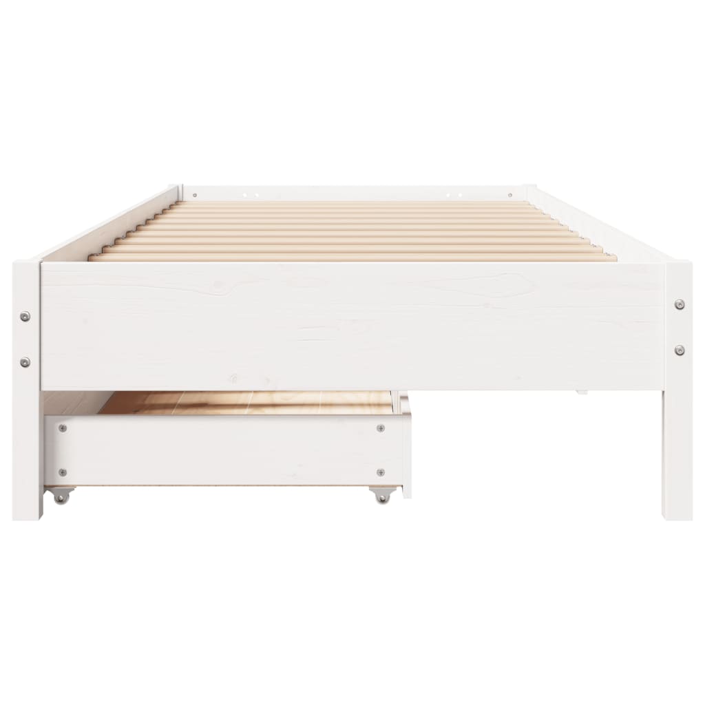 Bed Frame without Mattress White 100x200 cm Solid Wood Pine