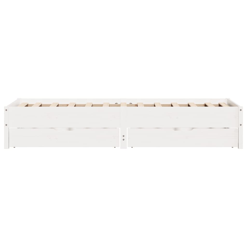 Bed Frame without Mattress White 100x200 cm Solid Wood Pine