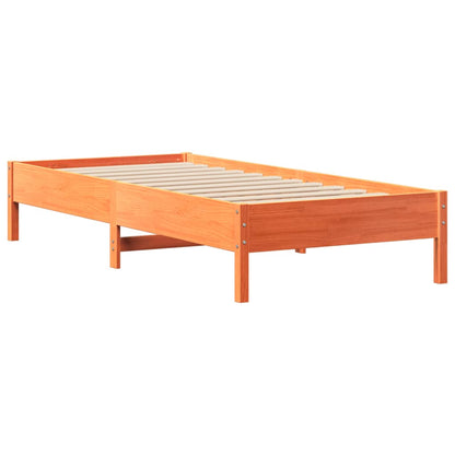 Bed Frame without Mattress Wax Brown 100x200 cm Solid Wood Pine