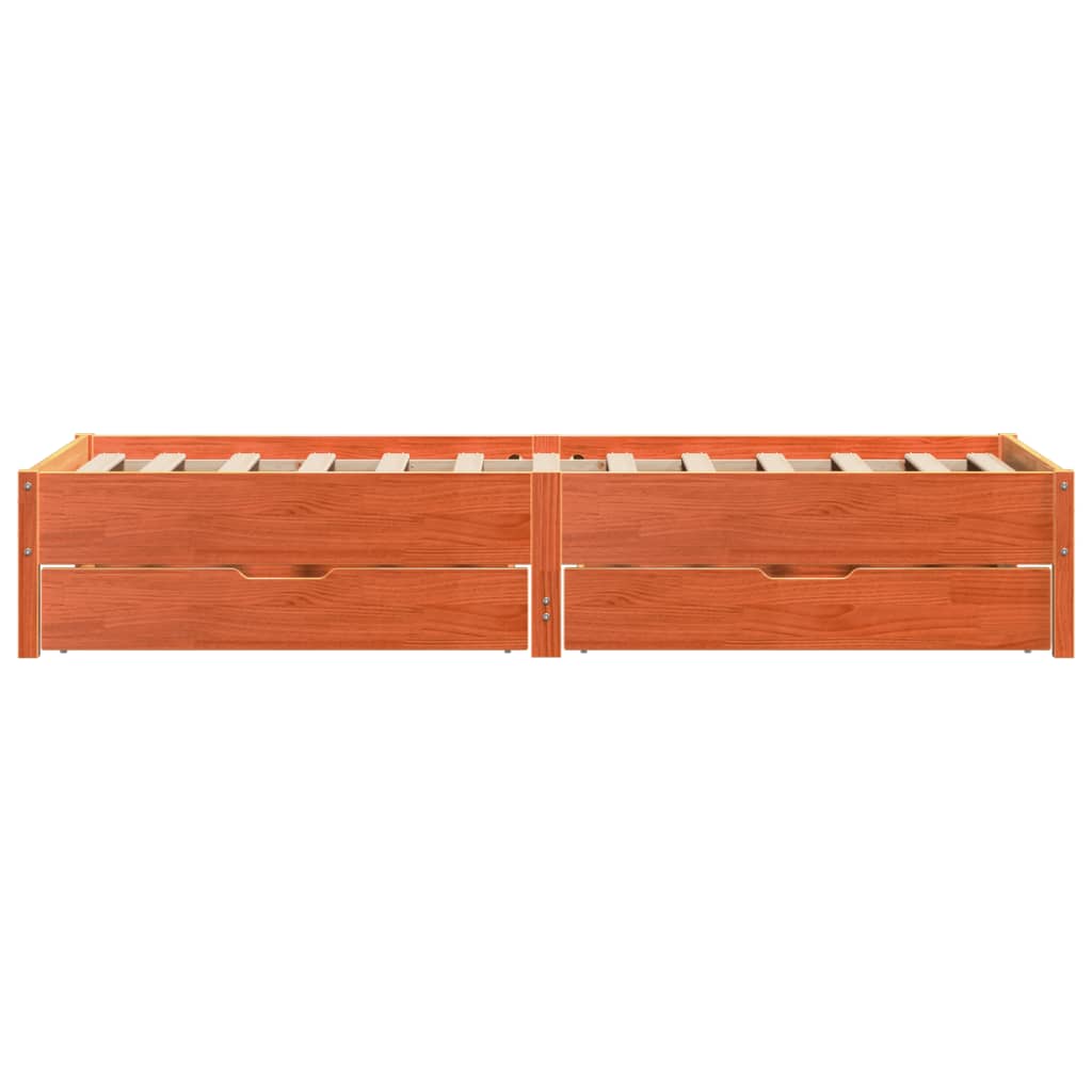 Bed Frame without Mattress Wax Brown 100x200 cm Solid Wood Pine