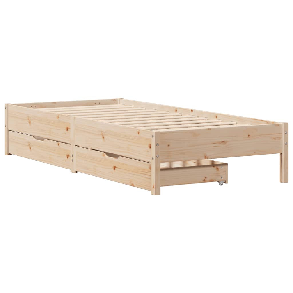 Bed Frame without Mattress 90x200 cm Solid Wood Pine