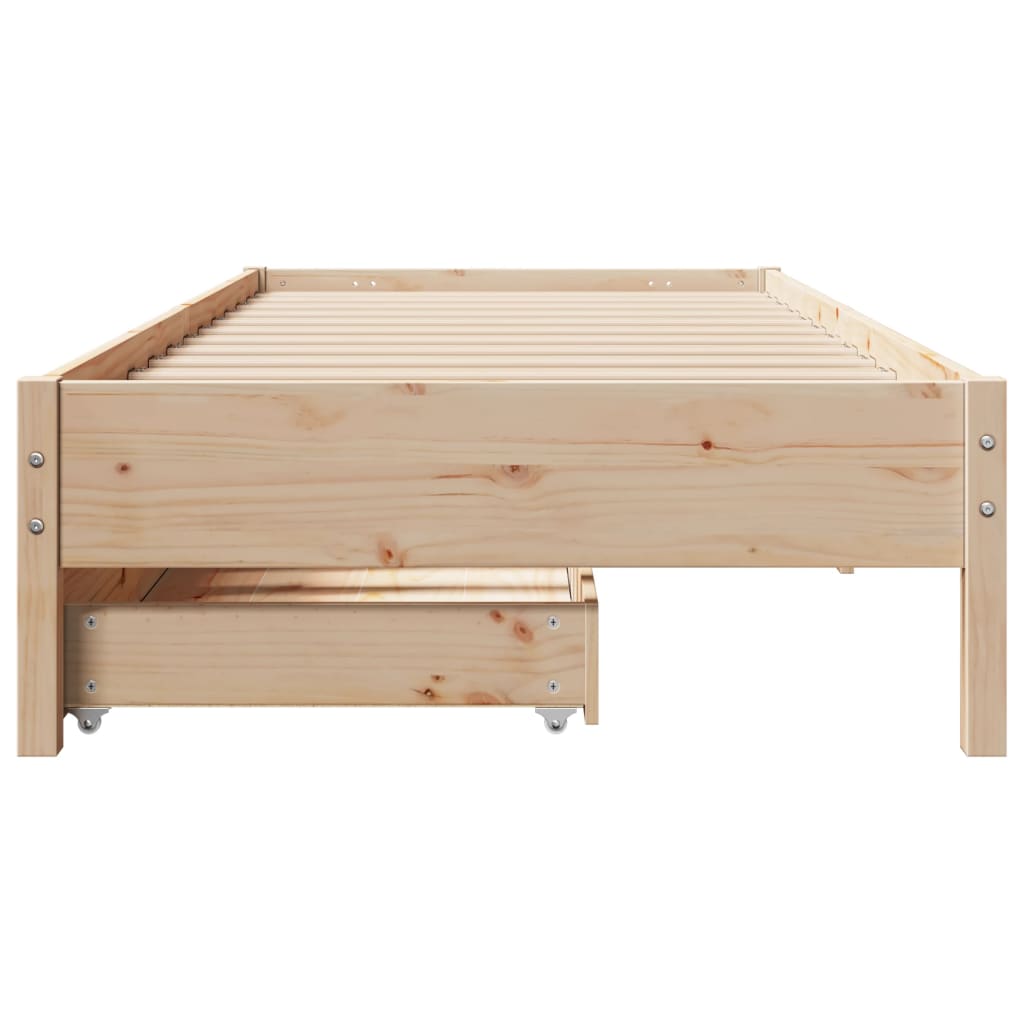 Bed Frame without Mattress 90x200 cm Solid Wood Pine