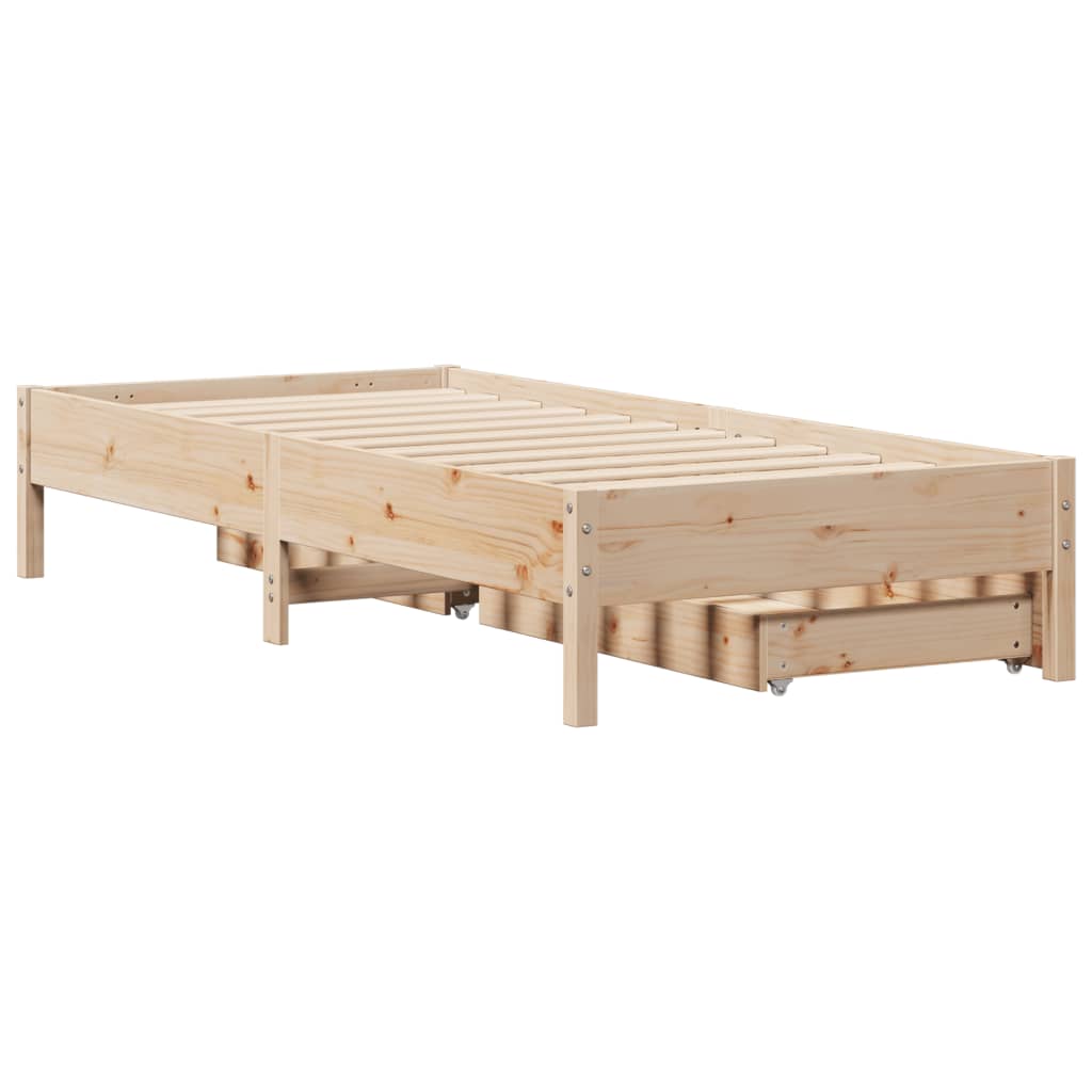 Bed Frame without Mattress 90x200 cm Solid Wood Pine