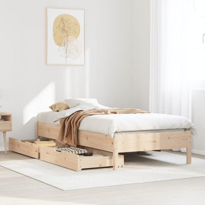 Bed Frame without Mattress 90x200 cm Solid Wood Pine