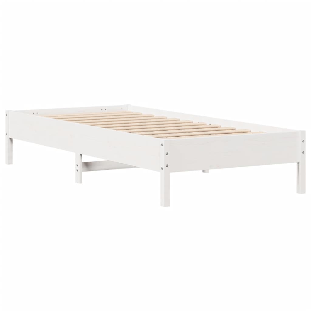 Bed Frame without Mattress White 90x200 cm Solid Wood Pine