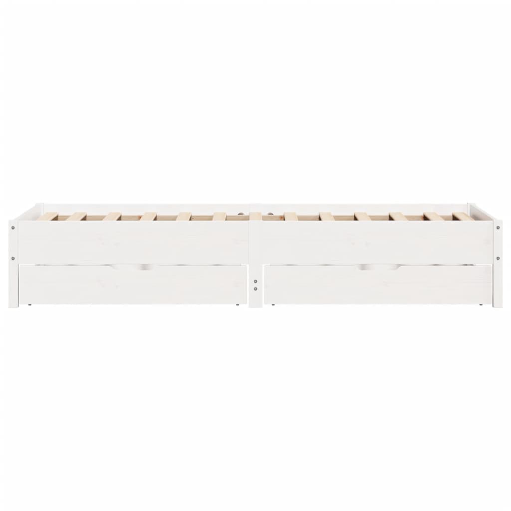 Bed Frame without Mattress White 90x200 cm Solid Wood Pine