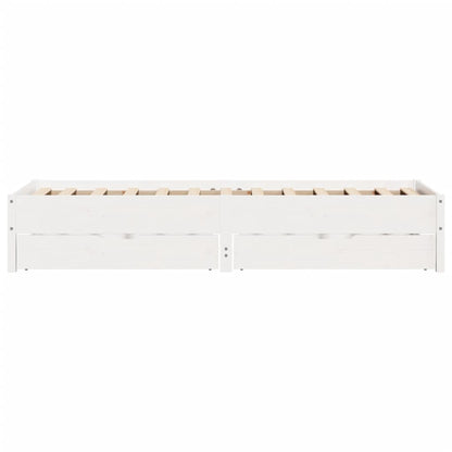 Bed Frame without Mattress White 90x200 cm Solid Wood Pine