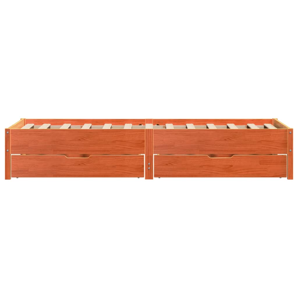 Bed Frame without Mattress Wax Brown 90x200 cm Solid Wood Pine