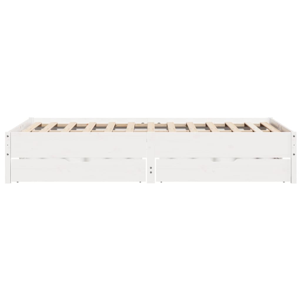 Bed Frame without Mattress White 140x190 cm Solid Wood Pine