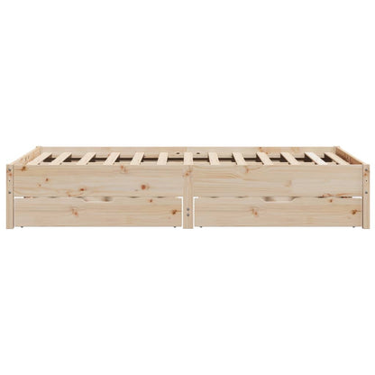 Bed Frame without Mattress 135x190 cm Double Solid Wood Pine