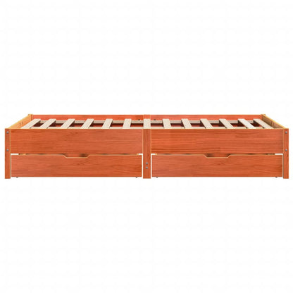 Bed Frame without Mattress Wax Brown 135x190 cm Double Solid Wood Pine