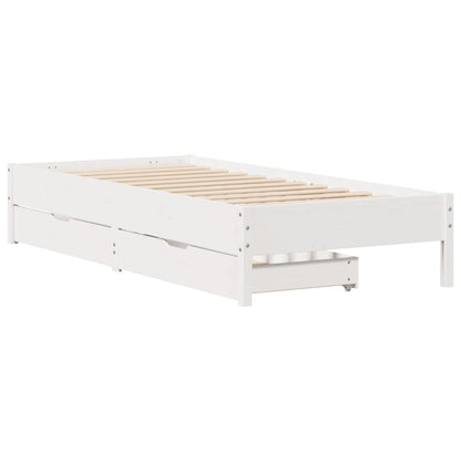 Bed Frame without Mattress White 90x190 cm Single Solid Wood Pine