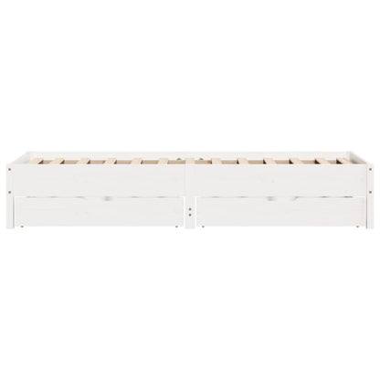 Bed Frame without Mattress White 90x190 cm Single Solid Wood Pine