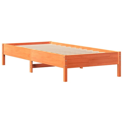 Bed Frame without Mattress Wax Brown 75x190 cm Small Single Solid Wood Pine