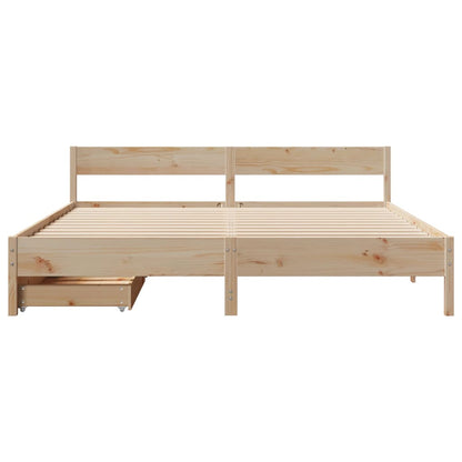 Bed Frame without Mattress 200x200 cm Solid Wood Pine