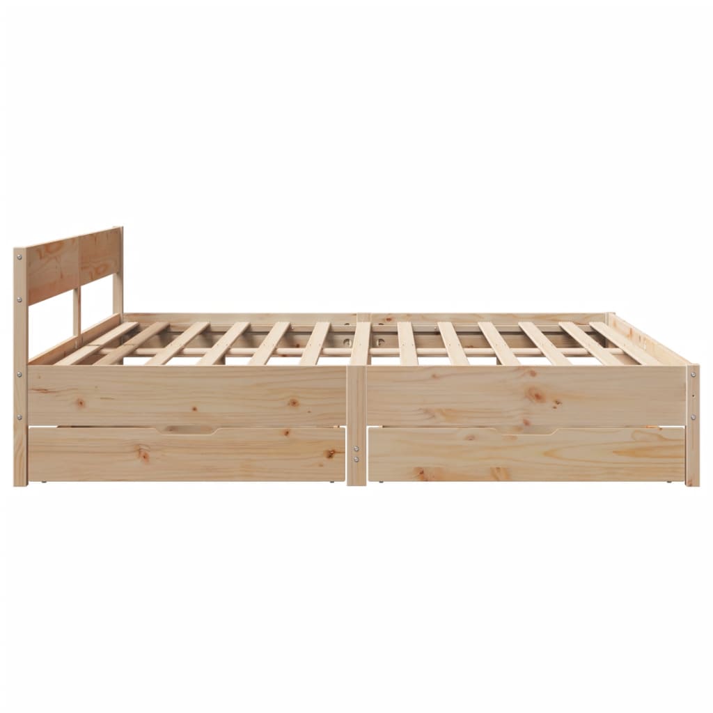 Bed Frame without Mattress 200x200 cm Solid Wood Pine