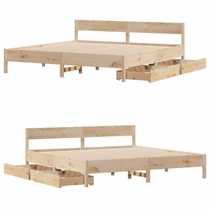 Bed Frame without Mattress 200x200 cm Solid Wood Pine