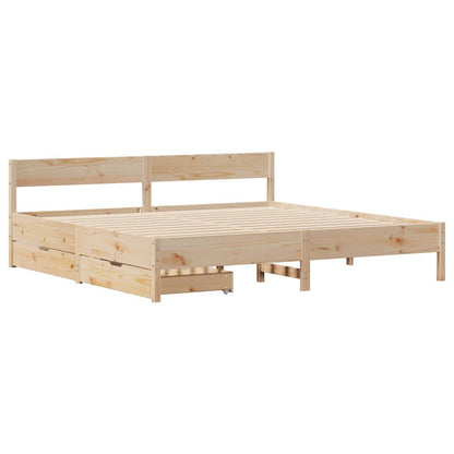 Bed Frame without Mattress 180x200 cm Super King Solid Wood Pine