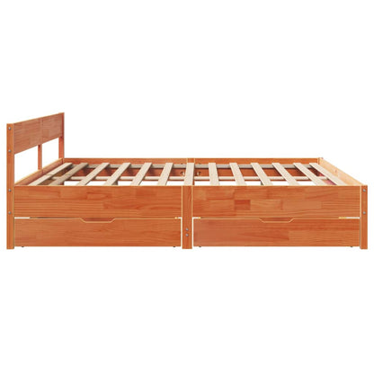 Bed Frame without Mattress Wax Brown 180x200 cm Super King Solid Wood Pine