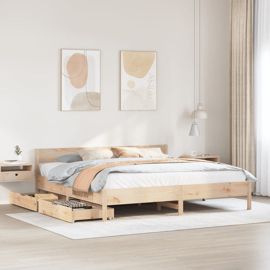 Bed Frame without Mattress 160x200 cm Solid Wood Pine