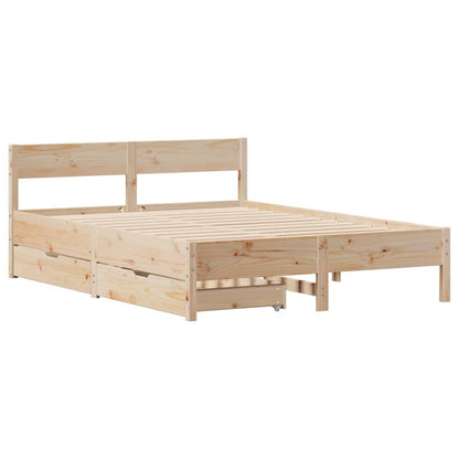 Bed Frame without Mattress 150x200 cm King Size Solid Wood Pine