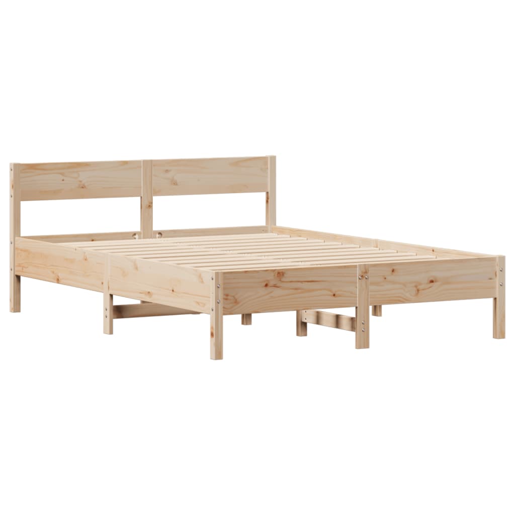 Bed Frame without Mattress 150x200 cm King Size Solid Wood Pine