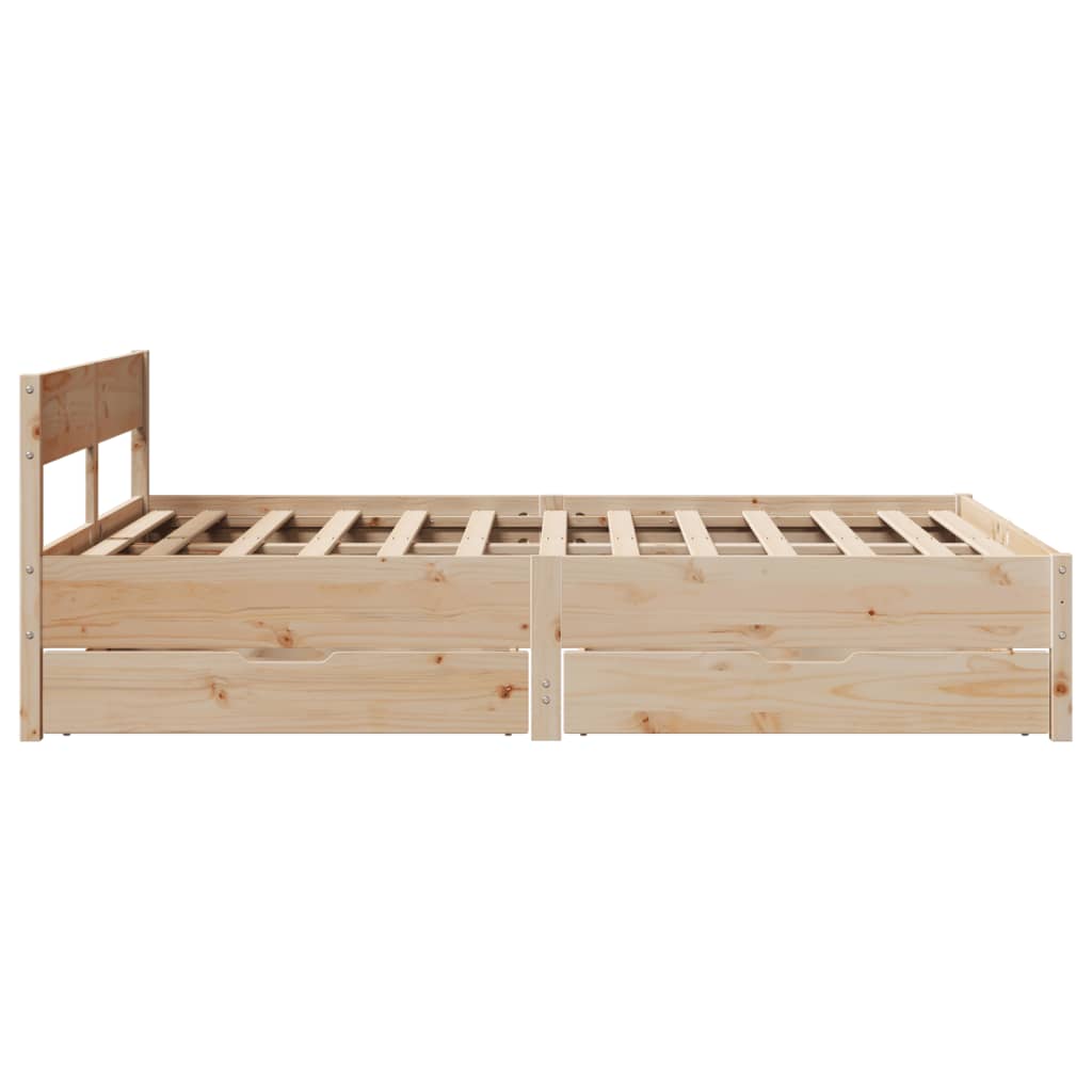 Bed Frame without Mattress 150x200 cm King Size Solid Wood Pine