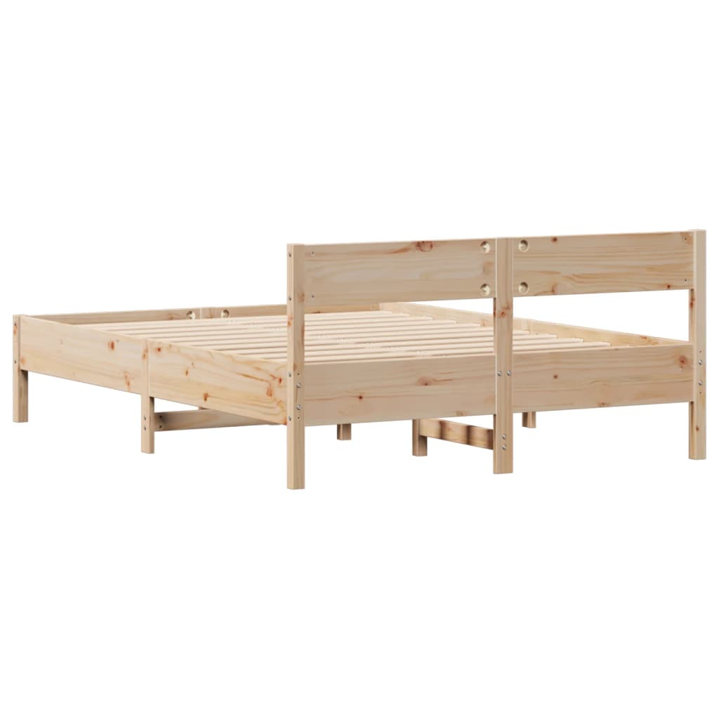 Bed Frame without Mattress 150x200 cm King Size Solid Wood Pine