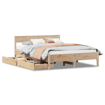 Bed Frame without Mattress 140x200 cm Solid Wood Pine