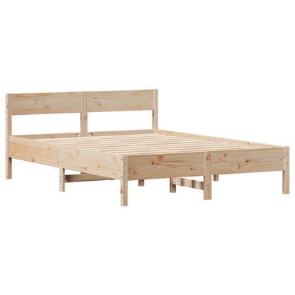 Bed Frame without Mattress 140x200 cm Solid Wood Pine