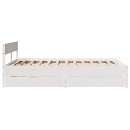 Bed Frame without Mattress White 140x200 cm Solid Wood Pine