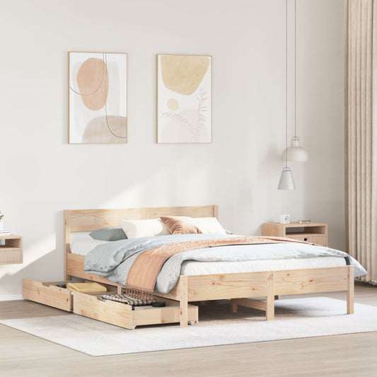 Bed Frame without Mattress 120x200 cm Solid Wood Pine