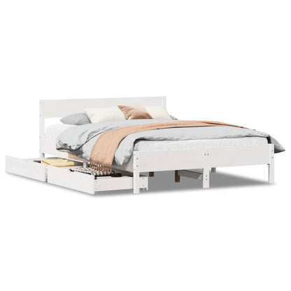 Bed Frame without Mattress White 120x200 cm Solid Wood Pine