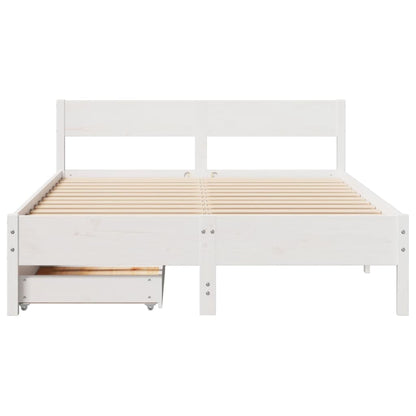 Bed Frame without Mattress White 120x200 cm Solid Wood Pine