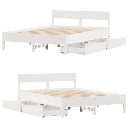 Bed Frame without Mattress White 120x200 cm Solid Wood Pine